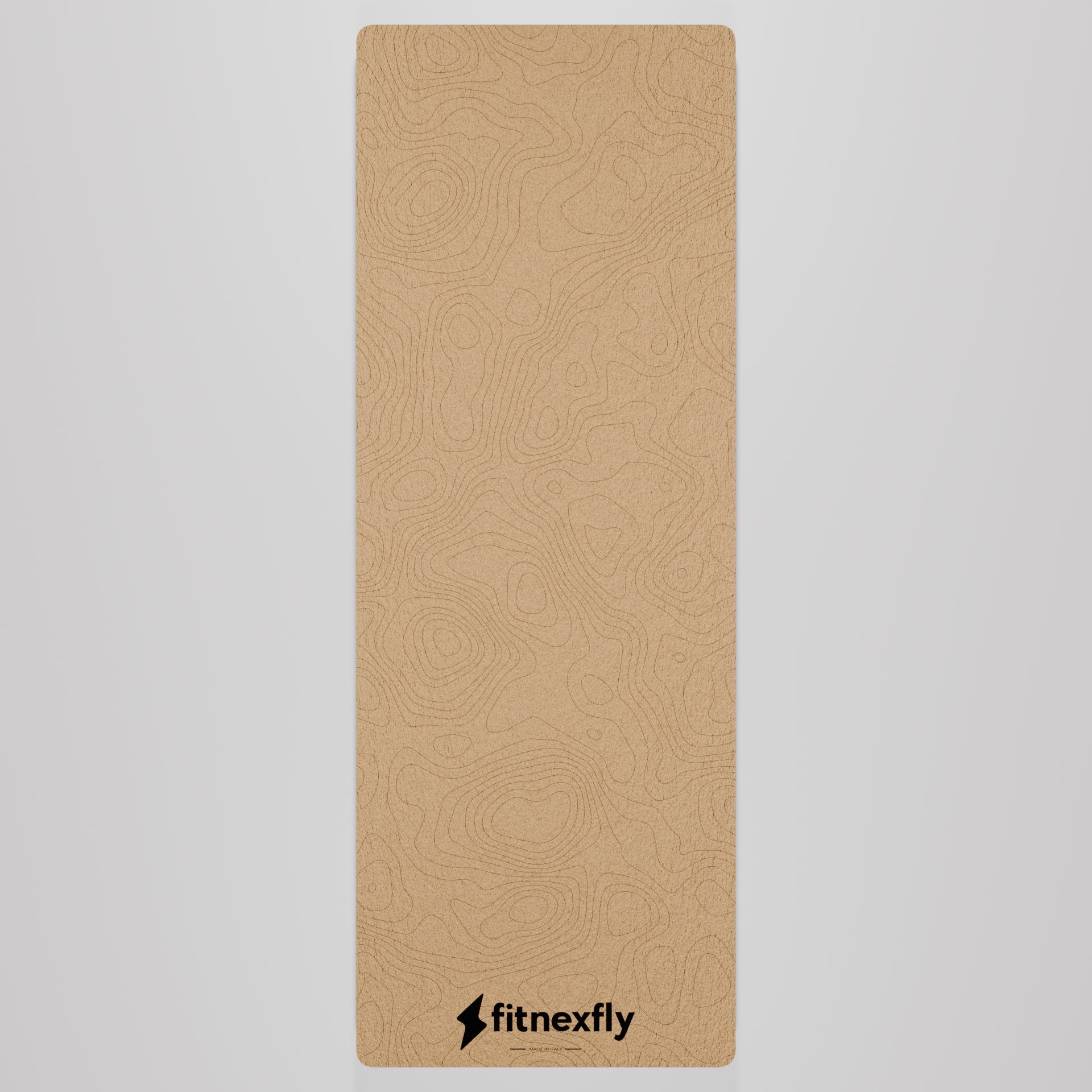 Il prodotto top di gamma fitnexfly in sughero e gomma naturali il tappetino per yoga pilates e sport