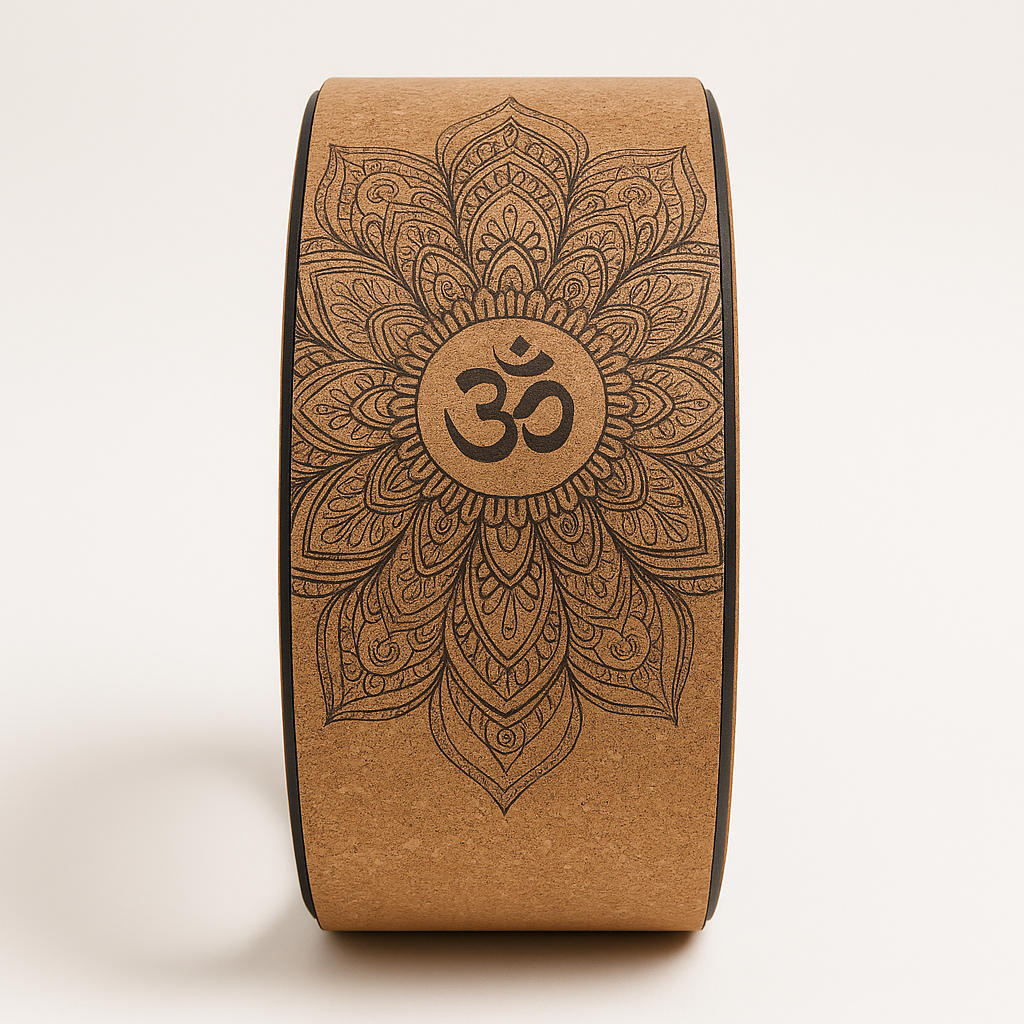 cerchio yoga ruota yoga  in sughero mandala fitnexfly 